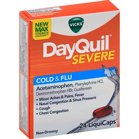 Vicks Dayquil Severe Cold & Flu Liquicaps Non-Drowsy - Shop Cough, cold & flu at H-E-B