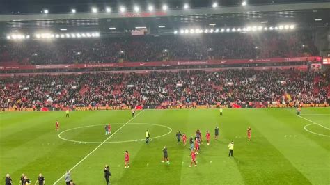 Klopp joins the celebrations on the pitch after watching the game from ...