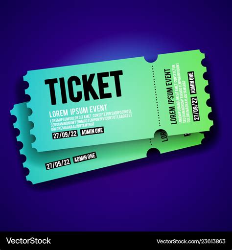 Colorful vip entry pass ticket stub design Vector Image