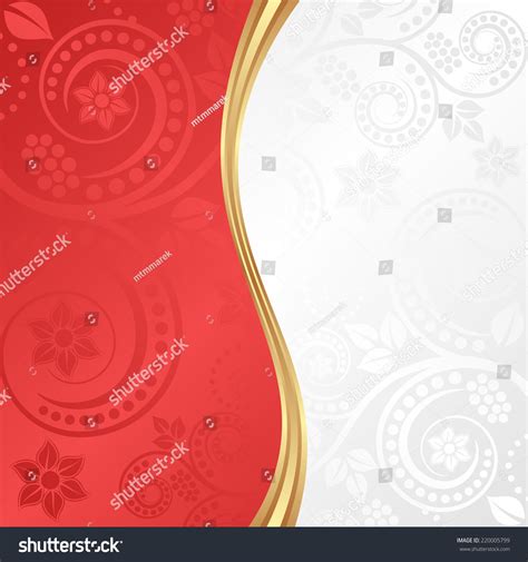 Red White Floral Background Stock Vector (Royalty Free) 220005799 ...