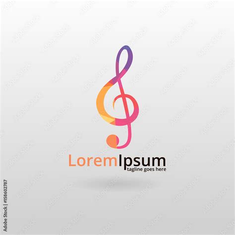 Treble clef logo. Multicolored treble clef logotype Stock Vector | Adobe Stock