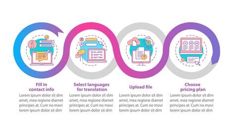 Translation service vector infographic template. Business presentation design elements. Data ...