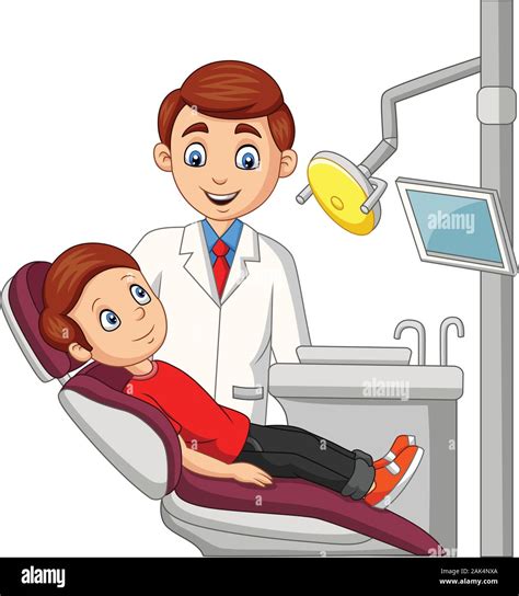 Cartoon little boy in the dentist office Stock Vector Image & Art - Alamy