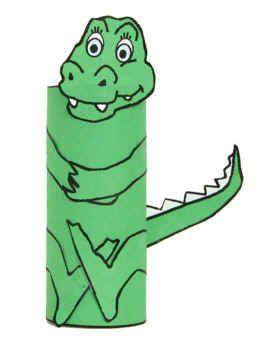 DLTK's Crafts for Kids Crocodile/Alligator Toilet Paper Roll Craft ...