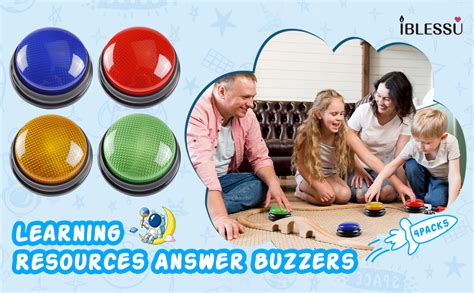 Amazon.com: IBLESSU 4-Pack Buzzers for Trivia Games: Game Show Buzzers ...