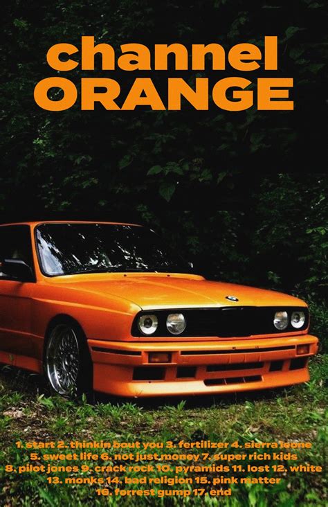 Frank Ocean 'Channel Orange Tracklist' Poster - 1 New Poster, Graphic ...