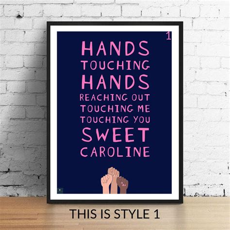 Sweet Caroline Lyrics Print Neil Diamond Inspired Music Poster. Housewarming/birthday Gift Wall ...