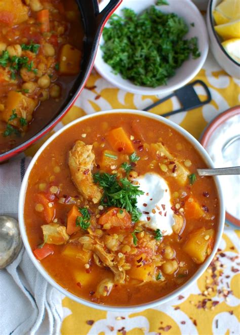 Slow Cooker Moroccan Chicken Chickpea Soup Image 2 - A Cedar Spoon