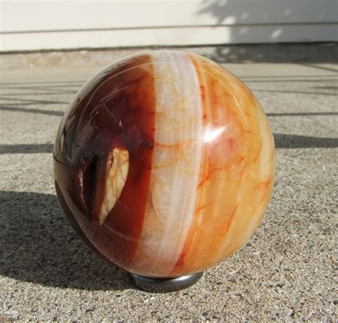 LARGE CARNELIAN POLISHED SPHERE 6.9cm | Crystal Visions NZ