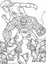 The Thing And Human Torch Coloring Page  Free Printable Pages sketch template