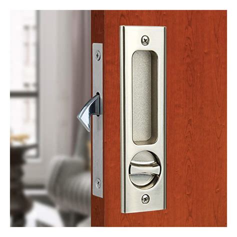 Buy LWZH 6.3" Brushed Silver Privacy Pocket Door Lock Hardware ...