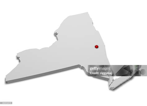 3d Map Of New York With Capital City Marked High-Res Stock Photo - Getty Images