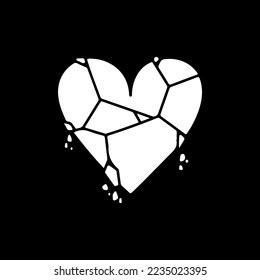 Vector Illustration Broken Heart Silhouette Stock Vector (Royalty Free) 2235023395 | Shutterstock