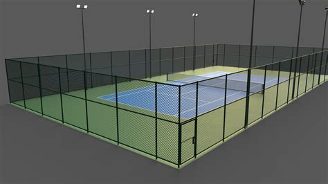 Modular Outdoor Tennis Court - 3D Model by PBR Cool