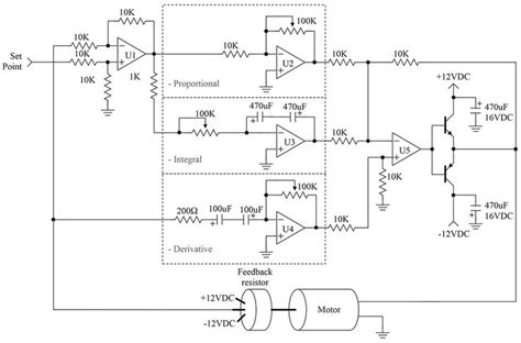 an electronic circuit diagram with the following components