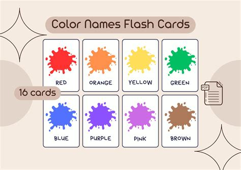 Color Names Cards 16 Montessori Cards Educational - Etsy