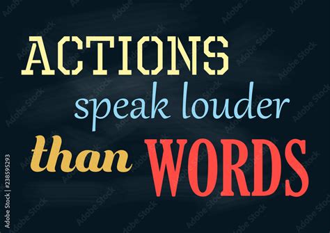 Inspirational motivation quote Actions speak louder than words Vector poster design Stock Vector ...