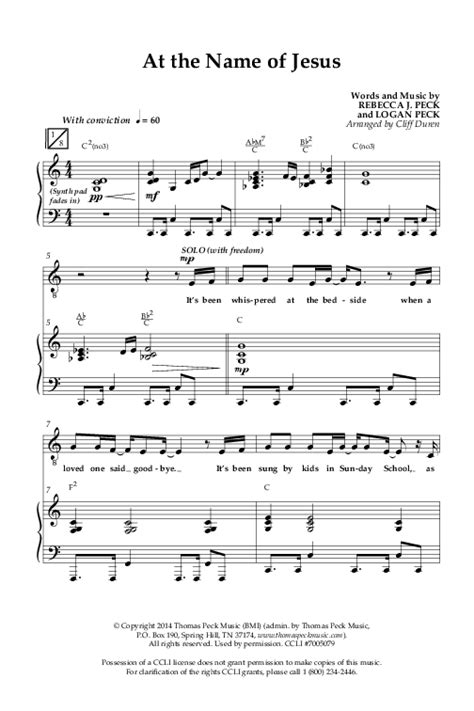 At The Name Of Jesus (Choral Anthem SATB) Sheet Music PDF (Lifeway ...