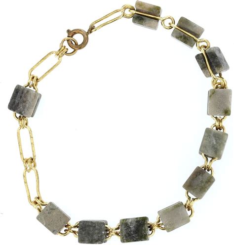 Amazon.com: DiamondJewelryNY Onyx Bracelet, Brass and Onyx Stone Bracelet 8" Long: Jewelry