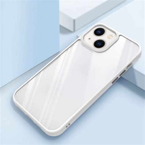 Clear Back Shockproof Phone Case For iPhone 14 (White) | Alexnld.com