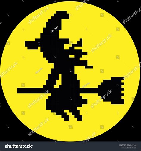 Halloween Witch Wallpaper Background Pixel Illustration Stock ...