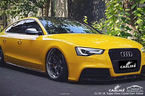 AUDI CAR WRAP - SUPER GLOSS CRYSTAL DARK YELLOW – ProtectPro Auto