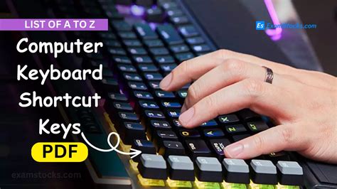 (A to Z) Computer Keyboard Shortcut Keys List PDF Download