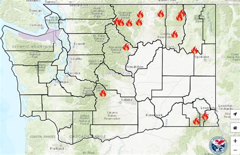 Map Washington State Wildfires - London Top Attractions Map