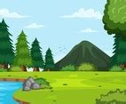 Summer Forest Landscape Background Vector Art & Graphics | freevector.com