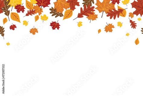 Seamless Bright Fall Autumn Leaves Border 1 Stock Vector | Adobe Stock