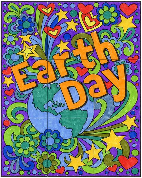 Straightforward Earth Day Artwork Exercise and Earth Day Coloring Web page - Artshow24