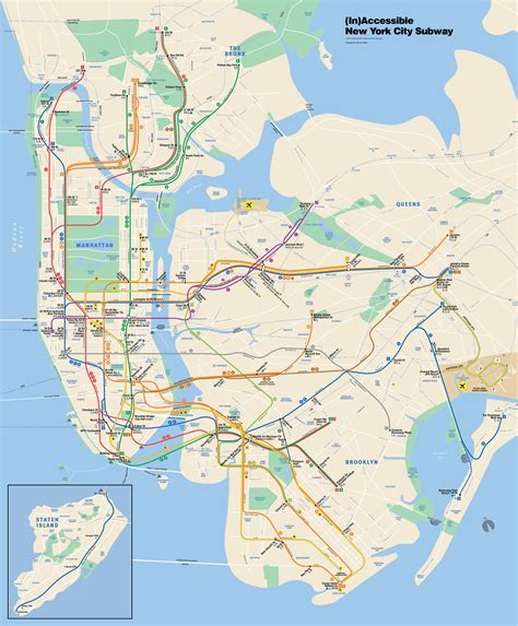 The (In)Accessible NYC Subway [Map] : TransitDiagrams