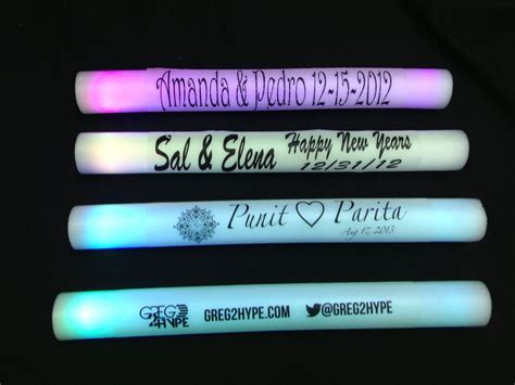 WEDDING LED FOAM STICKS 16 INCH CUSTOMIZED | Glow stick wedding, Rave ...