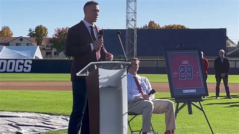 Aaron Judge honored at jersey retirement ceremony at Fresno State | Fox ...