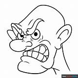 Cartoon Angry Face Coloring Page  Easy Drawing Guides sketch template