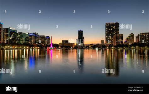 Orlando city skyline at night. Orlando, Florida, USA Stock Photo - Alamy