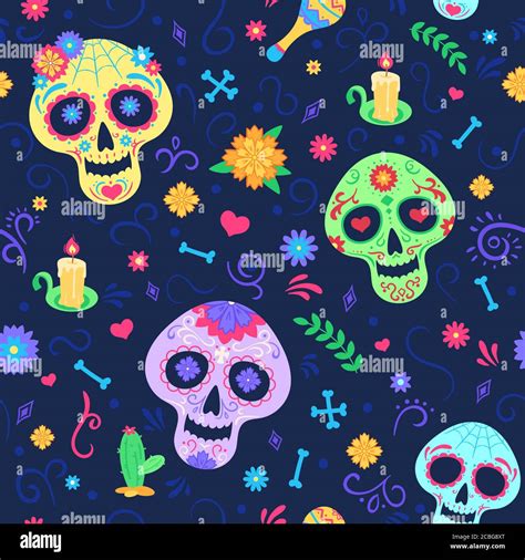 Skulls mexico color Stock Vector Images - Alamy