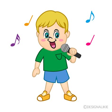 Singing Boy Cartoon Free PNG Image｜Illustoon