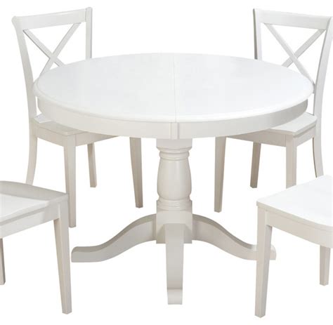 Jofran 662-66 Casper White Round to Oval Butterfly Leaf Dining Table - Traditional - Dining ...