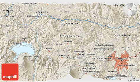 Shaded Relief 3D Map of Antigua Guatemala