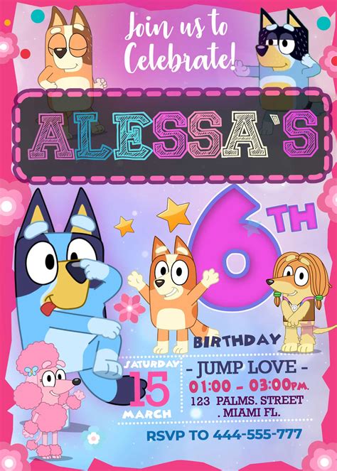 Bluey Birthday Invitation | Wonderful Invite