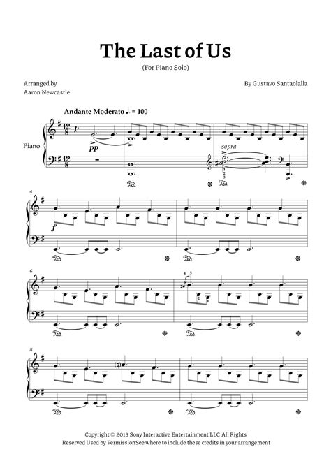 The Last Of Us Sheet Music | Gustavo Santaolalla | Piano Solo