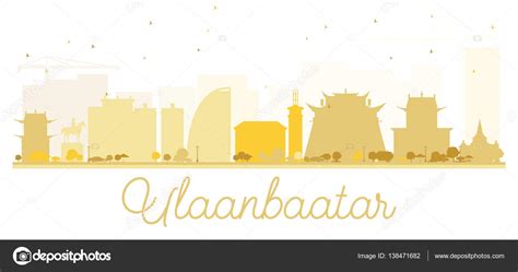 Ulaanbaatar City skyline golden silhouette. — Stock Vector © booblgum ...