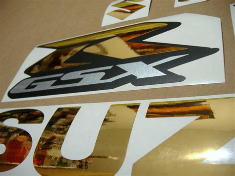 Suzuki GSXR 750 chrome gold decal/sticker set (custom logo kit) - Moto-Sticker.com