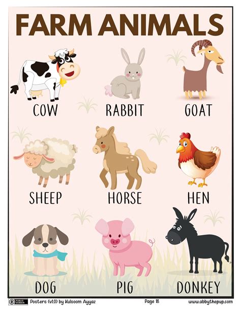 Farm Animals poster | Free Printable Papercraft Templates