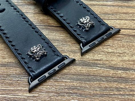 Apple Watch Bands in Black Leather for Apple Watch Series 6 - Etsy