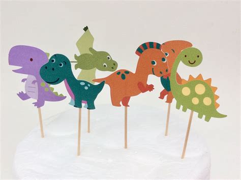 Dinosaur Cupcake Topper, Boy’s Birthday Ideas, Party Accessories, Birthday Decor, PK12 ...