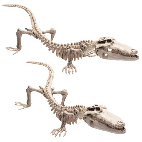 Crocodile Skeleton Halloween Decoration (2 Pack) 20" Long-Weather ...