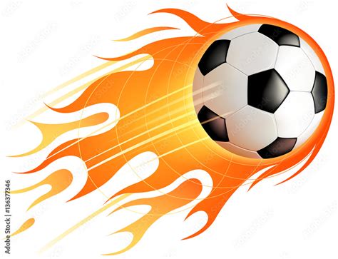 fire soccer ball Stock Vector | Adobe Stock