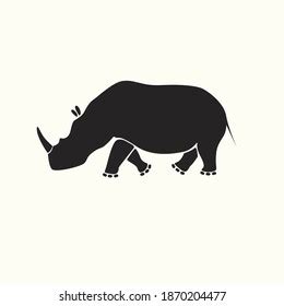 Black Rhino Silhouette White Background Stock Vector (Royalty Free) 1870204477 | Shutterstock